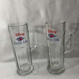 Disney Cruise Line Beer Mug Stein Mickey Heavy Clear Glass 22 oz 9 Inches Tall